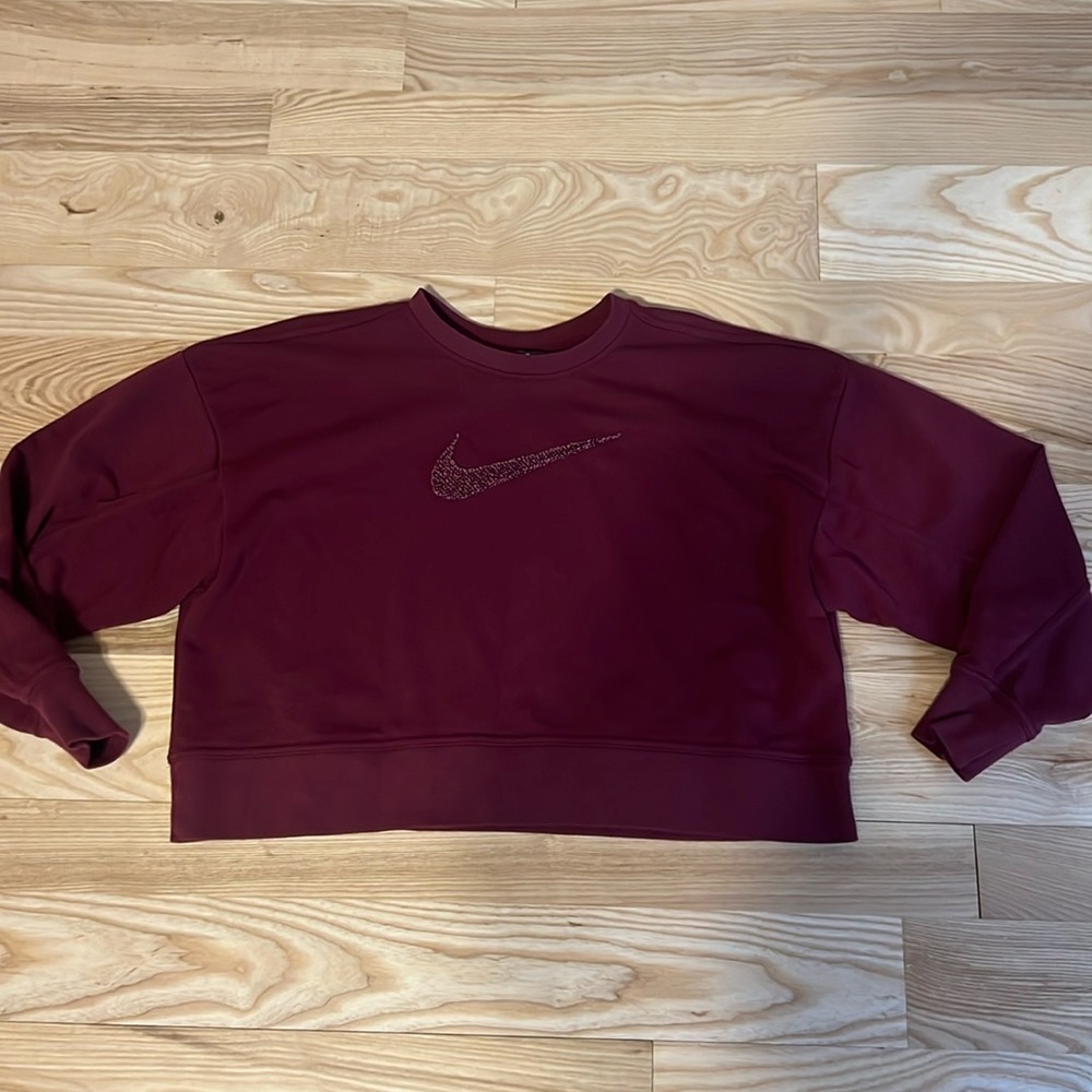 NIKE Maroon Cropped Sweatshirt Size Medium